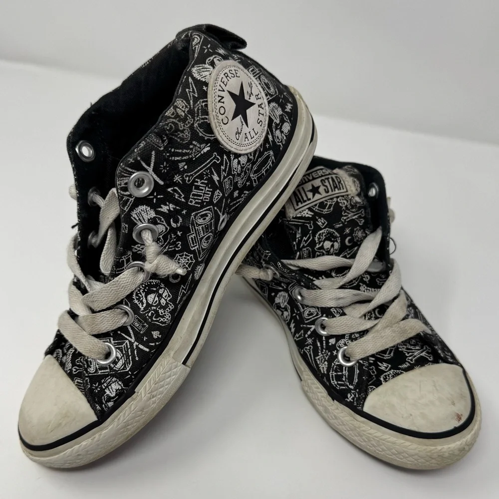 Converse Rock’n’Roll Drum Sneakers, juniors 2, punk, skater, music,‎ band, skull